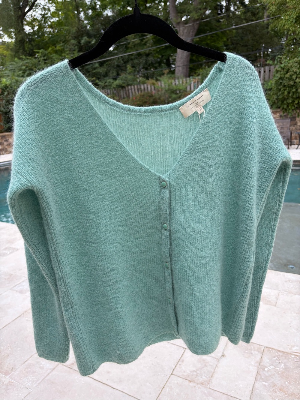 NWT SEZANE BARRY Cardigan Sweater Sea Green Womenâs XXS w/gift pouch NEW
